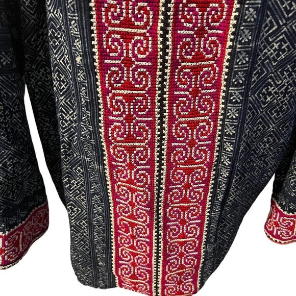 Vintage Handmade Kimono Jacket Embroidered Pattern Double Sided, One Size - Picture 9 of 11